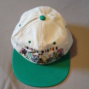 Kids White and Green USA Cap